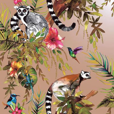 DUTCH WALLCOVERINGS Carta da Parati Lemur Oro Rosa
