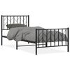 vidaXL Giroletto con Testiera e Pediera Metallo Nero 90x190 cm