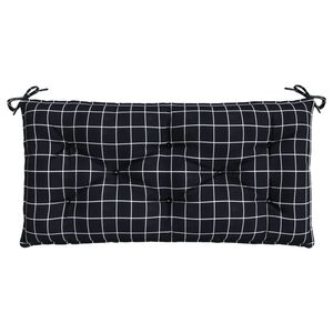 vidaXL Cuscino Panca Giardino Motivo a Quadri Nero 110x50x7 cm Tessuto