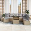 vidaXL Set Divano da Giardino 11 pcs Beige Poly Rattan