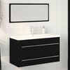 vidaXL Armadio per Lavabo da Bagno con cassetto 3 pcs Rovere Nero