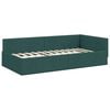 vidaXL Struttura Letto Angolare con Materasso 2 pcs Verde Tessuto