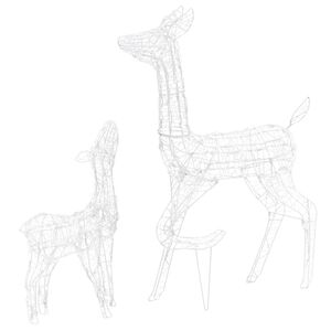 vidaXL Famiglia di Renne di Natale 160 LED Bianco Freddo in Acrilico