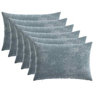 vidaXL Cuscino con cuscino HEERLEN 6 pz Azzurro Tessuto Chenille