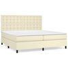 vidaXL Giroletto a Molle con Materasso Crema 200x200 cm in Similpelle