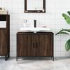 vidaXL Mobile Lavabo Bagno Rovere Marrone 80x30x60cm Legno Multistrato