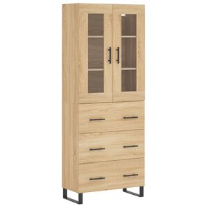 vidaXL Credenza Rovere Sonoma 69,5x34x180 cm in Legno Multistrato