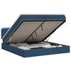 vidaXL Letto Ottomano con Materasso e LED Blu 200 x 200 cm Tessuto