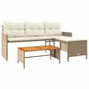 vidaXL Divano da Giardino con Tavolo e Cuscini a L Beige in Polyrattan