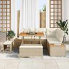 vidaXL Set Divano da Giardino 8 pcs Beige polyrattan