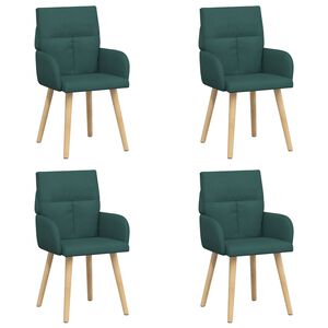vidaXL Sedie da pranzo 4 pz Tessuto Verde Scuro 60 x 56 x 93 cm