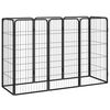 vidaXL Box Cani 8 Pannelli Nero 50x100 cm Acciaio Verniciato Polvere