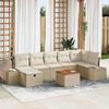 vidaXL Set Divano da Giardino con cuscino 8 pcs Beige Poly Rattan