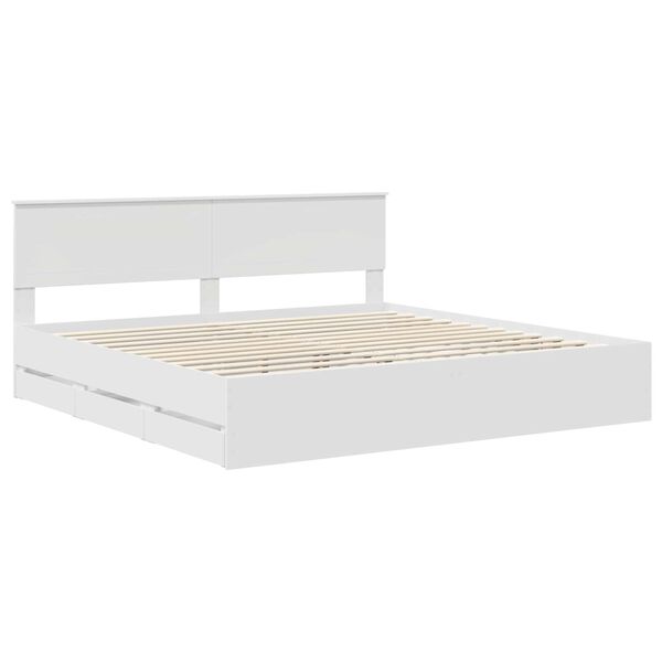 vidaXL Struttura del letto Bianco 200 x 200 cm Legno Ingegnerizzato