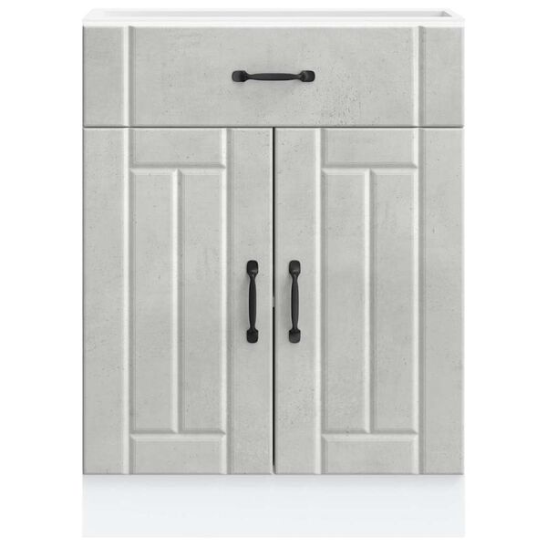 vidaXL Base da Cucina Lucca Grigio Cemento in Legno Multistrato