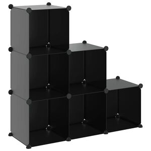 vidaXL Organizzatore Portaoggetti con 6 Cubi Nero in PP