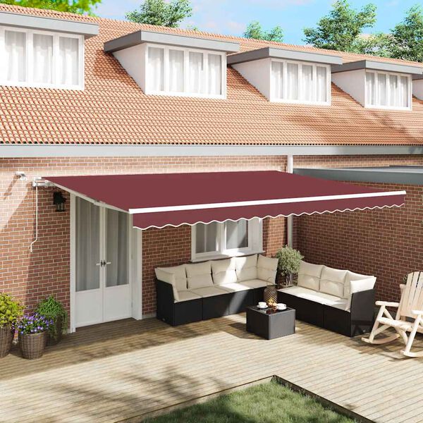 vidaXL Tenda da Sole Retrattile Automatica con LED Bord&ograve; 500x300 cm