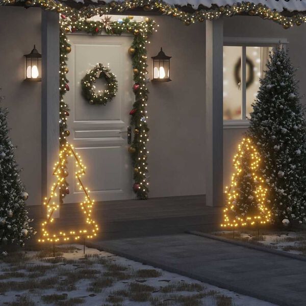 vidaXL Decorazione Luminosa Natalizia con Picchetti Albero 115LED 90cm
