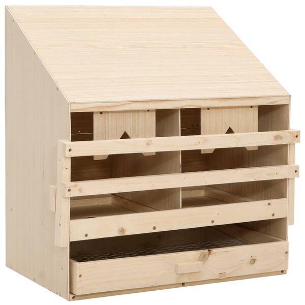 vidaXL Casetta Cova per Galline 2 Scomparti 63x40x65 cm Legno di Pino
