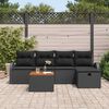 vidaXL Set Divano da Giardino con cuscino 6 pcs Nero Poly Rattan