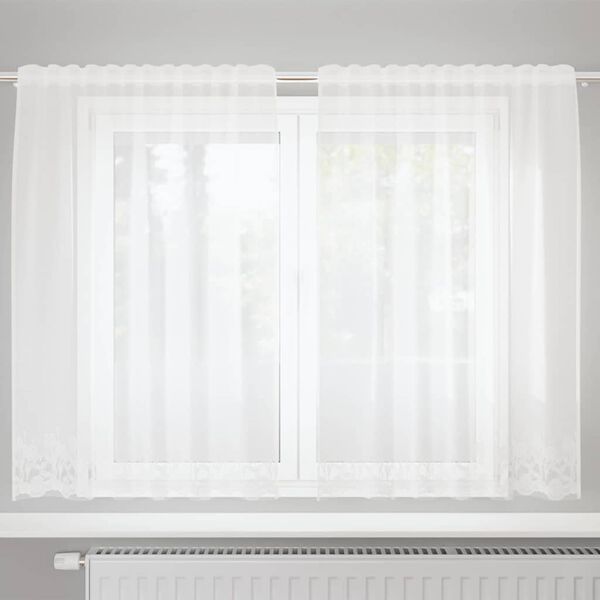 vidaXL Tenda in Pizzo con tende Bianco 140 x 150 cm Poliestere