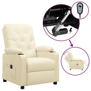 VidaXL Poltrona Reclinabile Elettrica Crema in Similpelle