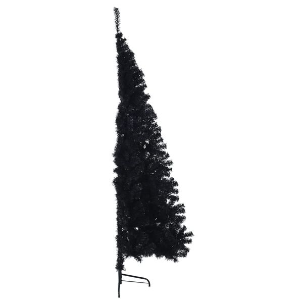 vidaXL Albero di Natale Artificiale a Metà con Base Nero 210 cm PVC