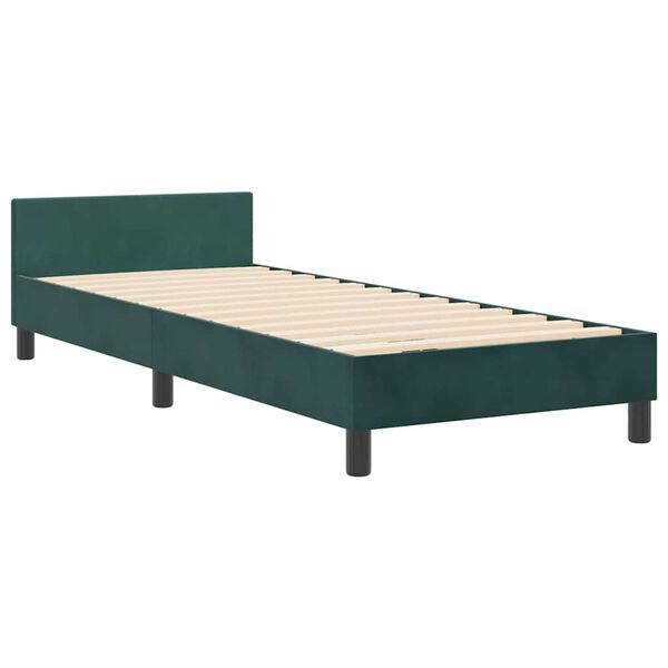 vidaXL Letto a molle con testiera Verde Scuro 80 x 200 cm Velluto