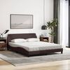 vidaXL Letto con Materasso Dover Marrone Scuro 160x200cm Tessuto