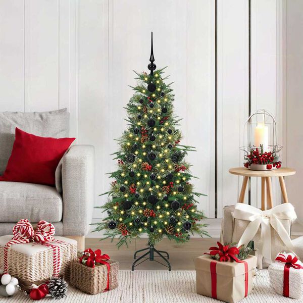 vidaXL Albero di Natale Artificiale con Rami Pieghevoli Verde 120 cm