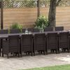 vidaXL Set da pranzo da giardino con cuscini 17 pcs Marrone PP