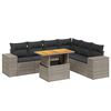 vidaXL Set Divani da Giardino 7 pz con Cuscini Grigio in Polyrattan