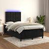 vidaXL Letto a Molle con Materasso e LED Nero 120x190 cm in Velluto