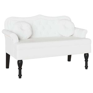 vidaXL Panca Chesterfield Bianco 120,5 x 65 x 75 cm Pelle Sintetica