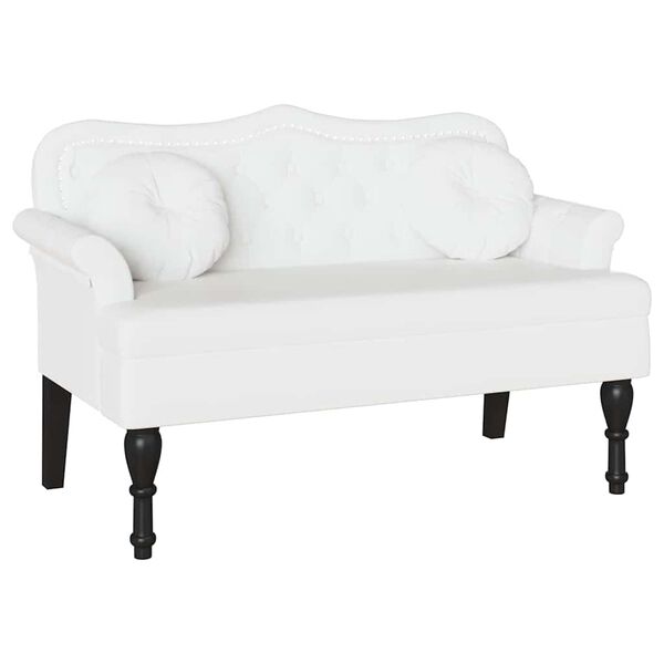 vidaXL Panca Chesterfield Bianco 120,5 x 65 x 75 cm Pelle Sintetica