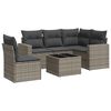 vidaXL Set Divano da Giardino 6 pz con Cuscini Grigio in Polyrattan