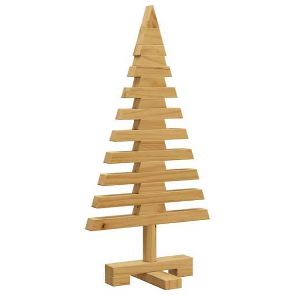 vidaXL Albero di Natale in legno Marrone 60 cm Legno di pino massello