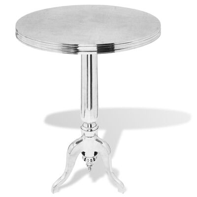 vidaXL Tavolino da Salotto Rotondo in Alluminio Argentato