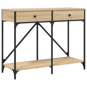 vidaXL Tavolo Consolle Rovere Sonoma 100x39x78,5 cm Legno Multistrato