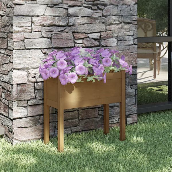 vidaXL Fioriera da Giardino ambra 70x31x70 cm in Massello di Pino