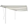 vidaXL Tenda da Sole Retrattile Manuale con LED 4x3,5 m Crema