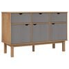vidaXL Credenza OTTA Marrone e Grigio 114x43x73,5 cm in Legno di Pino