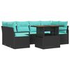 vidaXL Set Divano da Giardino 7 pz 6-Numero di posti Nero e blu