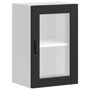 vidaXL Pensile da Cucina con Porta in Vetro Porto Nero