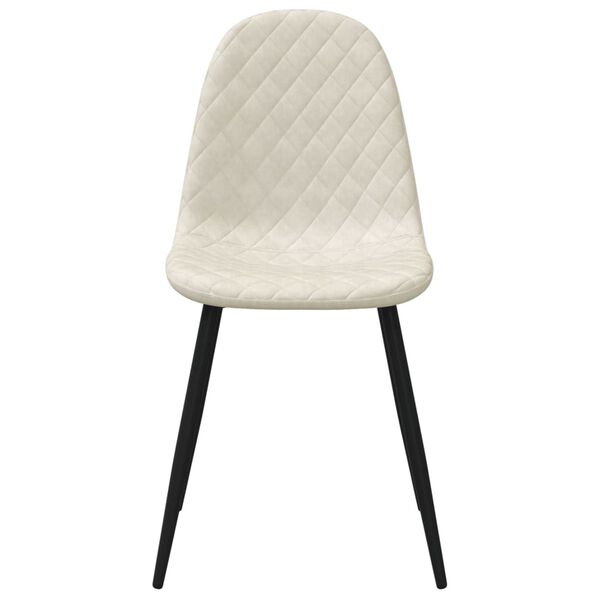 vidaXL Sedie da Pranzo 4 pz Bianco Crema in Velluto