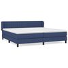 vidaXL Giroletto a Molle con Materasso Blu 200x200 cm in Tessuto