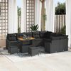 vidaXL Set Divano da Giardino con cuscino 12 pcs Nero 90 x 55 x 71 cm