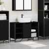 vidaXL Armadio per Lavabo da Bagno Rovere Nero 91 x 35 x 60 cm