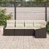 vidaXL Set di divani con cuscino 5 pcs Marrone polyrattan