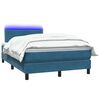 vidaXL Letto a Molle con Materasso e LED Blu Scuro 120x210 cm in Velluto